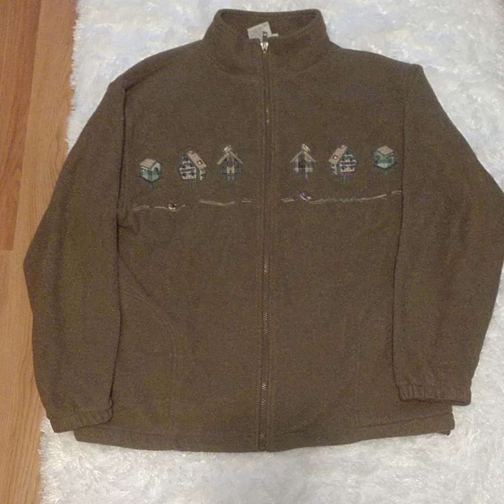 Northern Reflection Birdhouse  Zip Up Fleece M